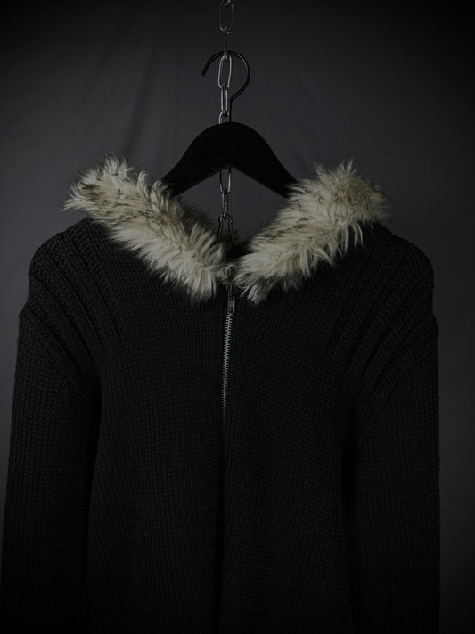 Rupert Faux Fur Trim Knit Hoodie