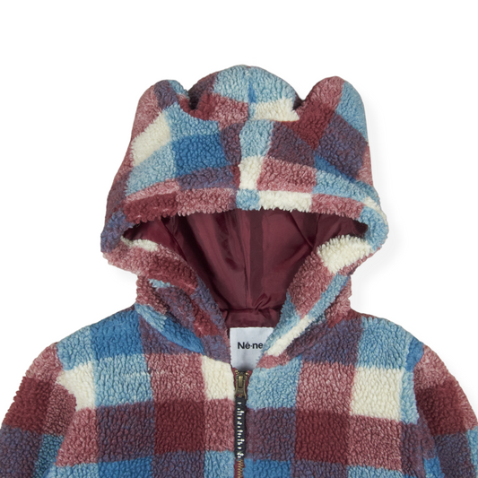 Né-Net Plaid Bear Fleece Hoodie