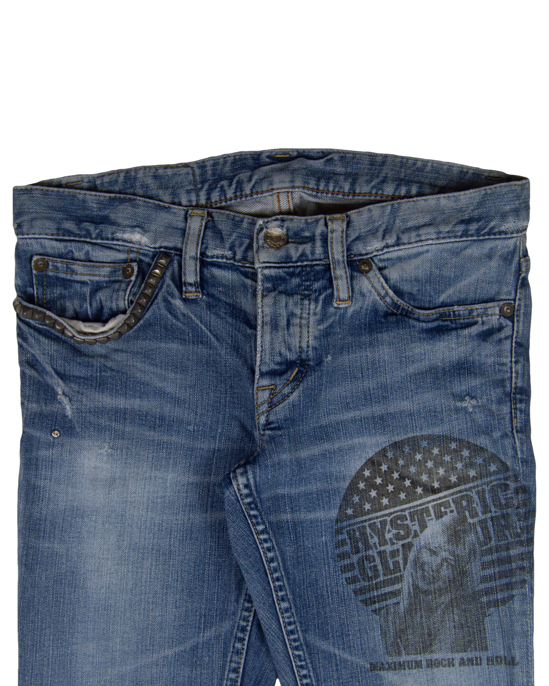 Hysteric Glamour Maximum Rock and Roll Distressed Denim