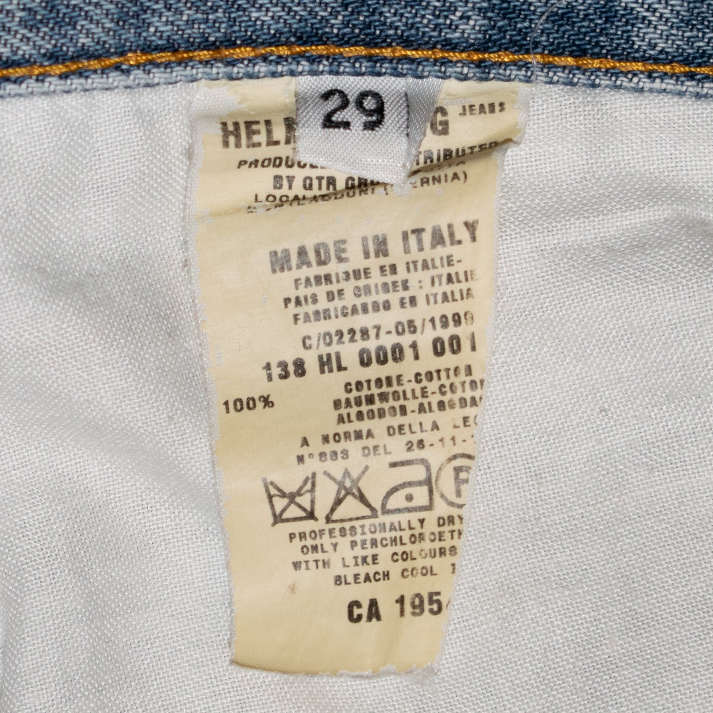 Helmut Lang Classic Raw Cut Denim - 1999