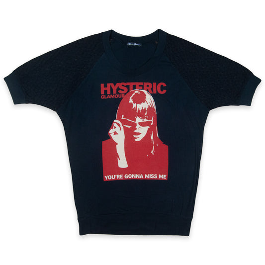Hysteric Glamour Gonna Miss Me Pin Up Lace Sleeved Ringer Tee