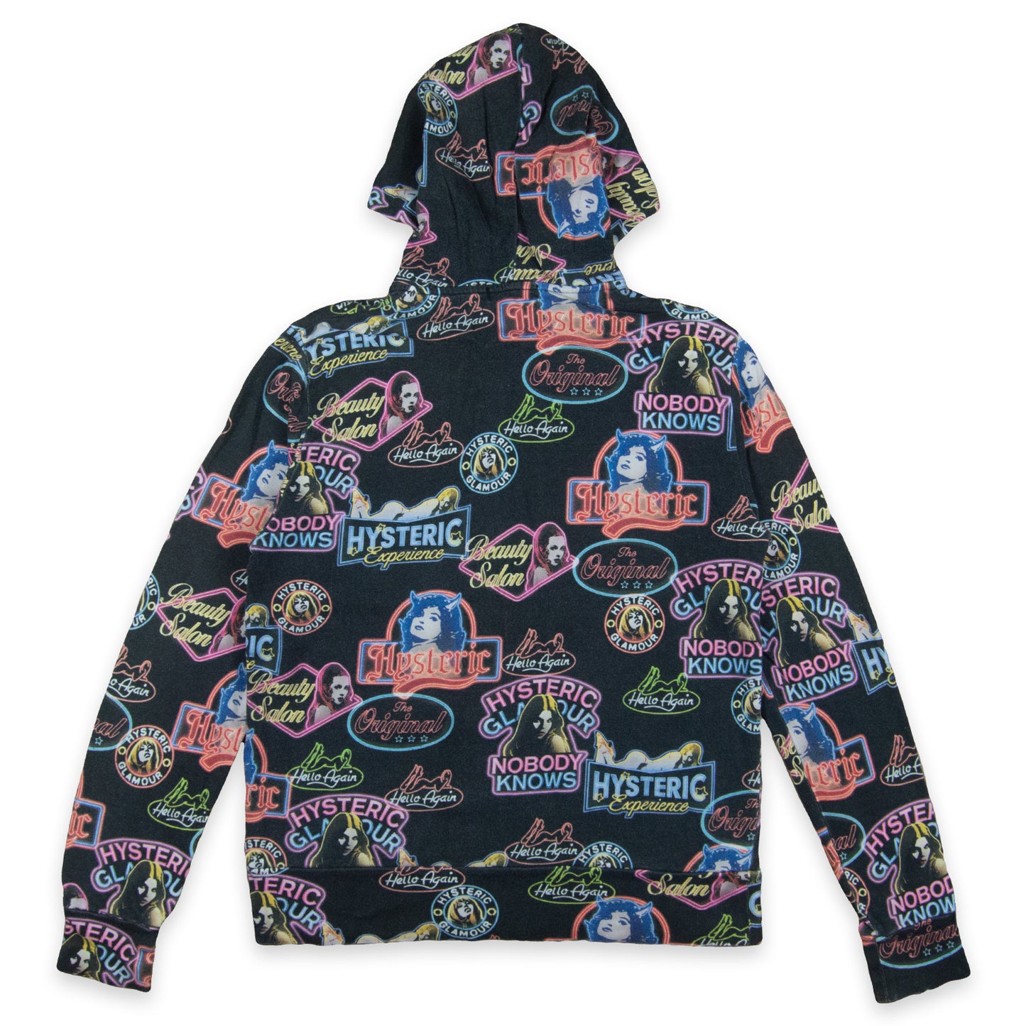 Hysteric Glamour Neon Logo All Over Print Zip Up Hoodie
