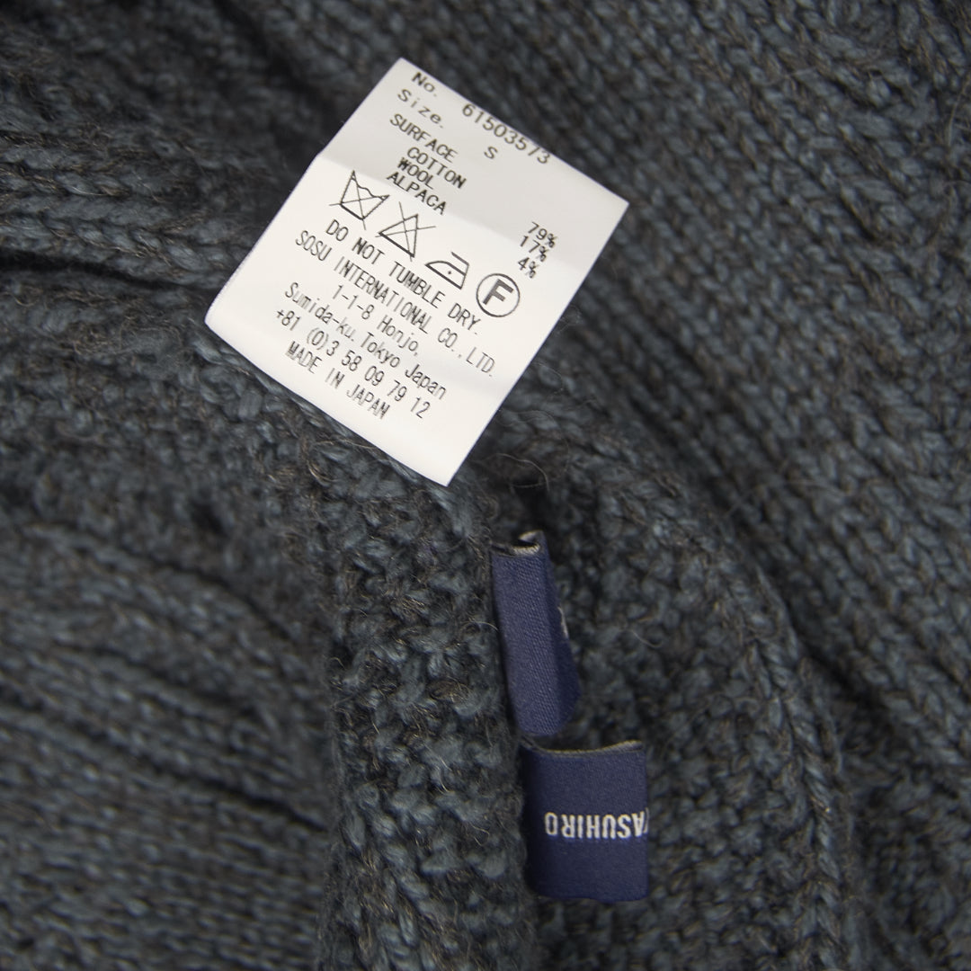 Miharayasuhiro Distressed Grunge Cable Knit Cardigan