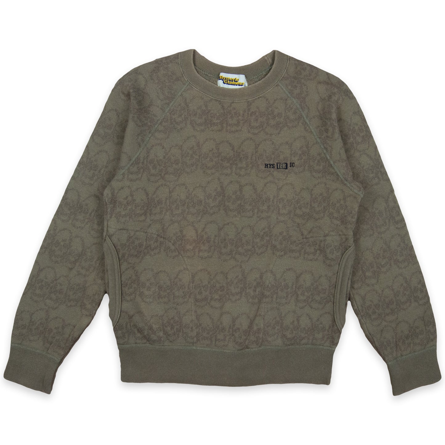 Hysteric Glamour Skull All Over Print Embroidered Logo Crewneck
