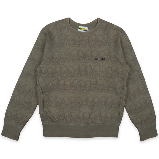 Hysteric Glamour Skull All Over Print Embroidered Logo Crewneck