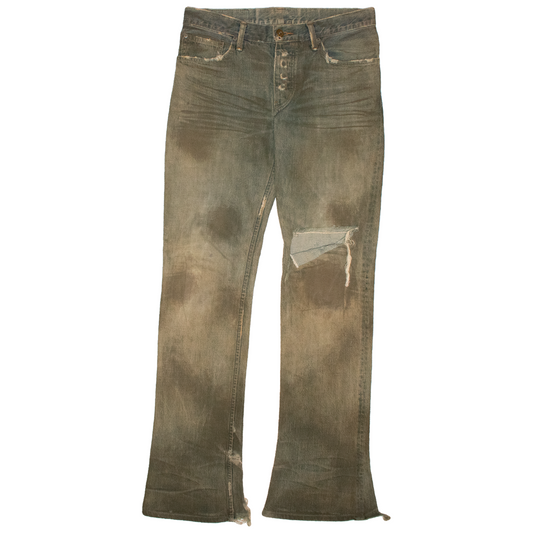 L.G.B. Distressed Mudwash Flared Denim
