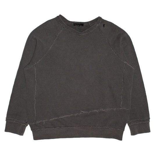 Miharayasuhiro Asymmetric Exposed Stitch Crewneck