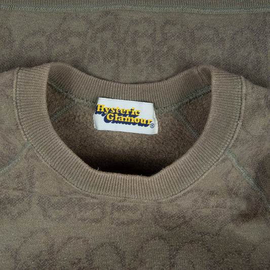 Hysteric Glamour Skull All Over Print Embroidered Logo Crewneck