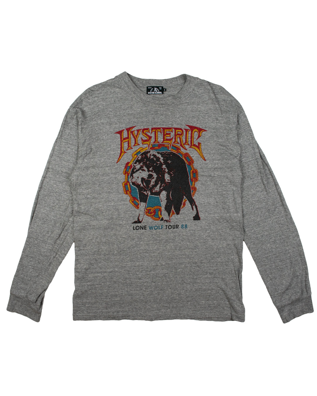 Hysteric Glamour Tee L/S Lone Wolf Tour on sale WHITE Vintage