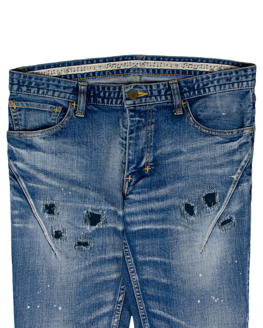 Number (N)ine Distressed Paint Splatter Denim