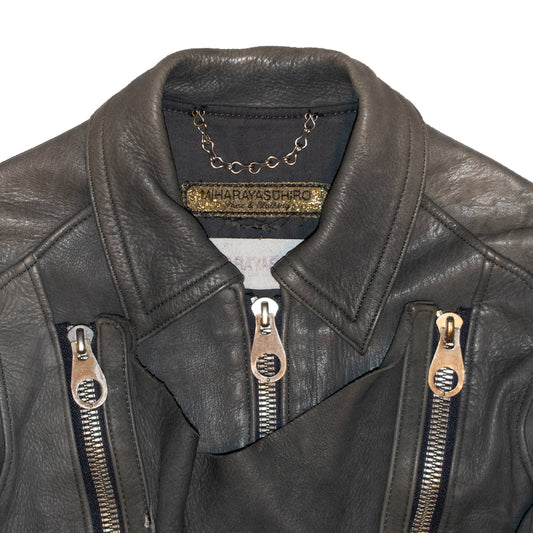 Miharayasuhiro Deconstructed Leather Riders Jacket