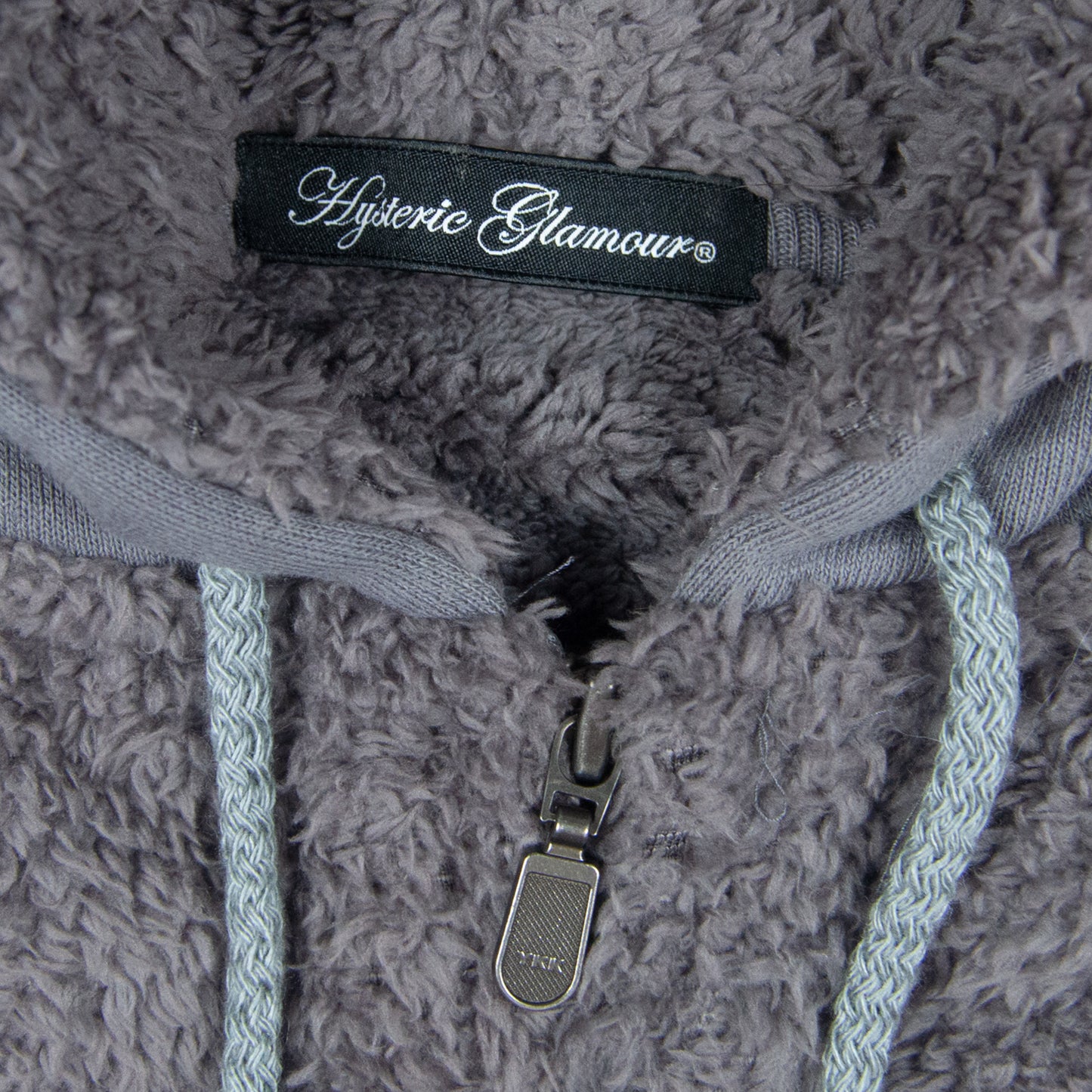 Hysteric Glamour Sequin Skull Logo Fleece Hybrid Zip Up Hoodie