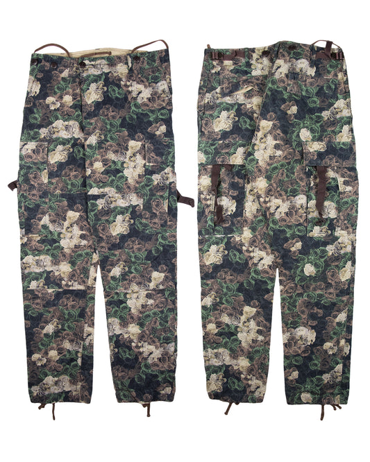 Miharayasuhiro Black Iris Floral Parachute Bondage Cargos – SS11