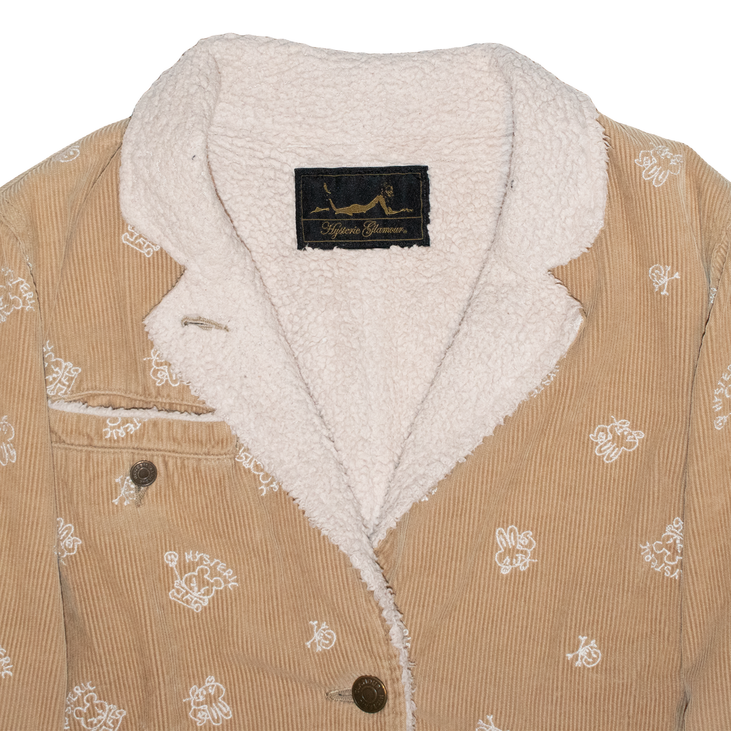 Hysteric Glamour Embroidered Corduroy Sherpa Jacket – 1990’s
