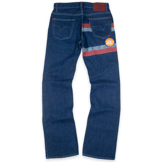 Hysteric Glamour The Super Hys Patchwork Striped Kinky Jeans