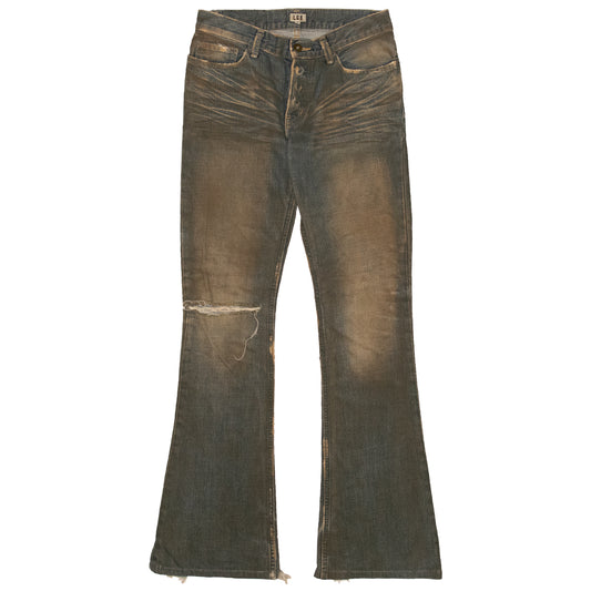 L.G.B. Mudwash Distressed Flared Denim