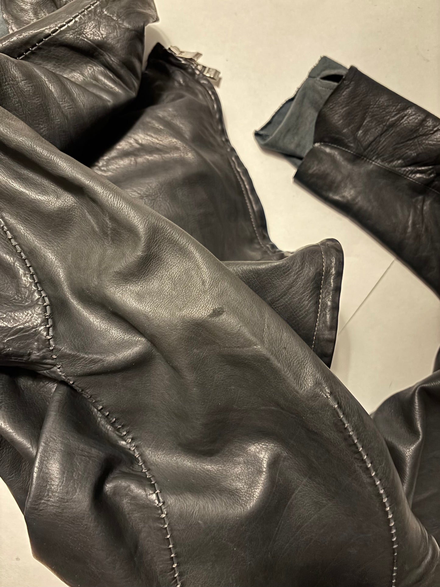 Incarnation Anatomical Overlock Stitch Leather Jacket