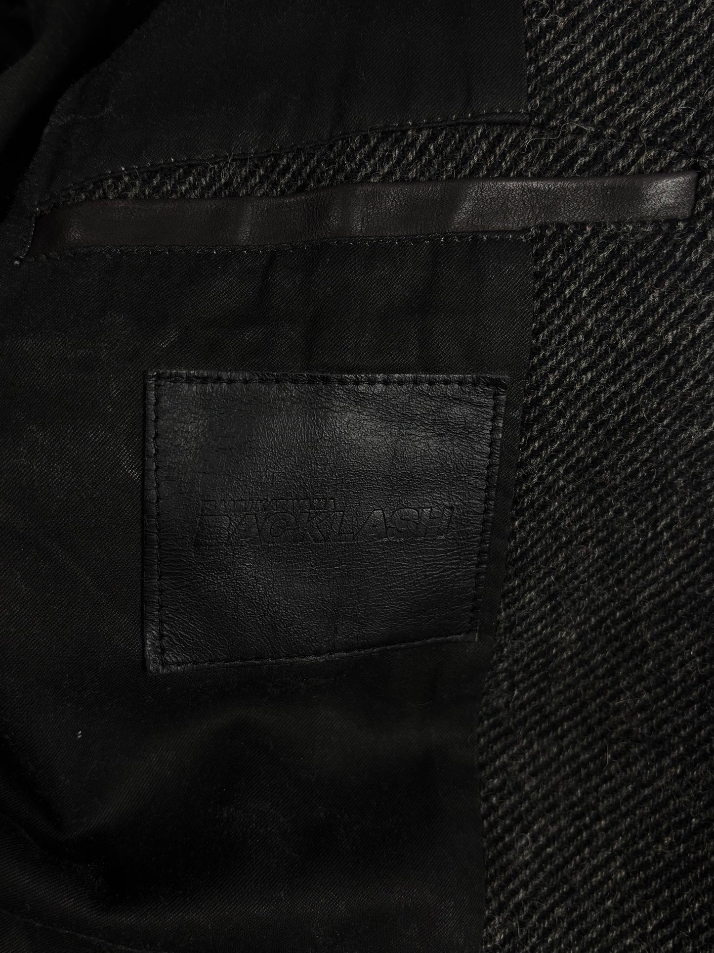 Isamu Katayama Backlash Deconstructed Twill Wool & Leather Blazer