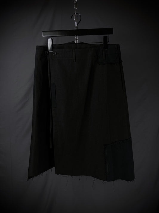 Professor.E Layered Patchwork Wrap Skirt – FW25