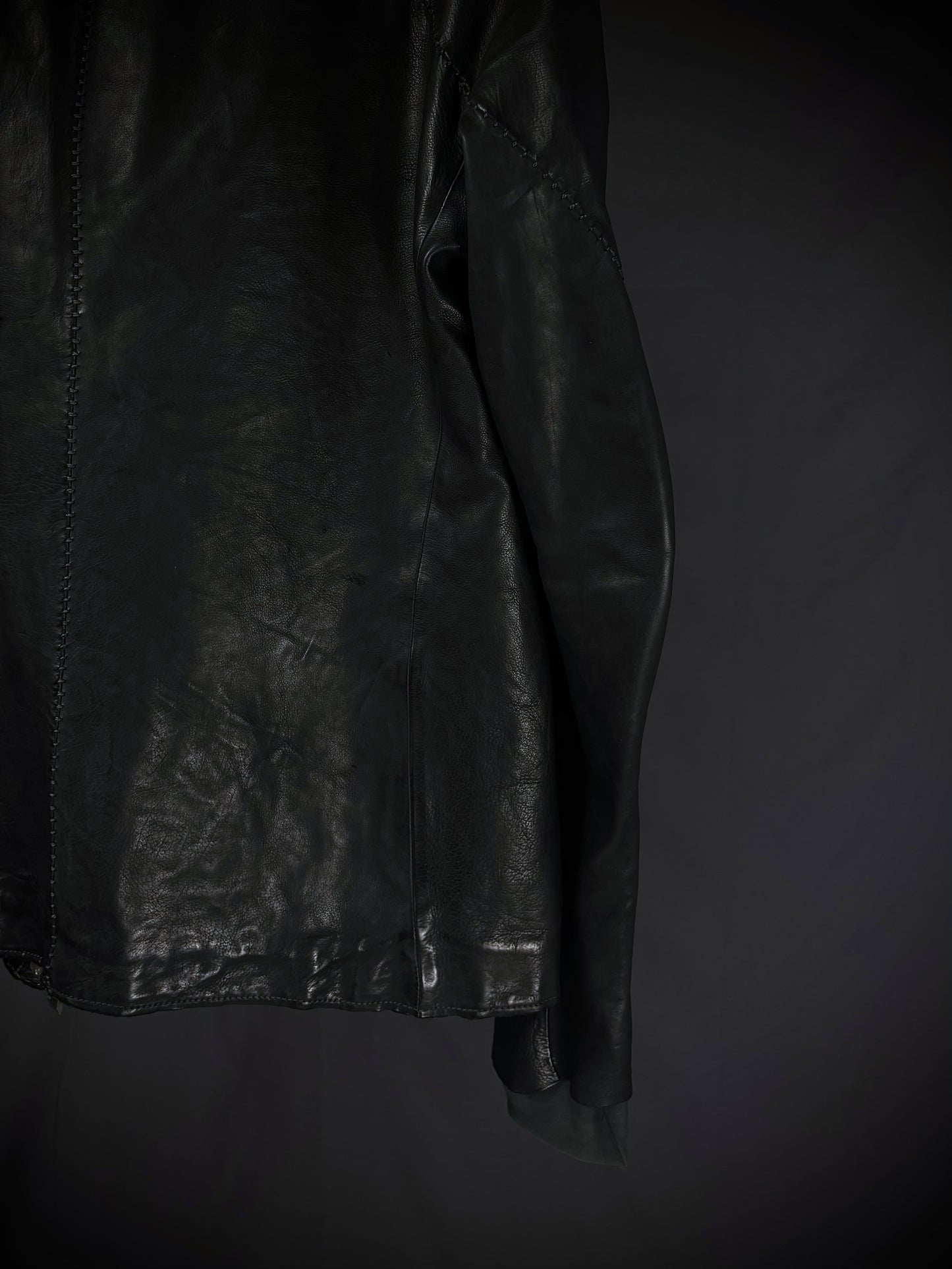 Incarnation Anatomical Overlock Stitch Leather Jacket