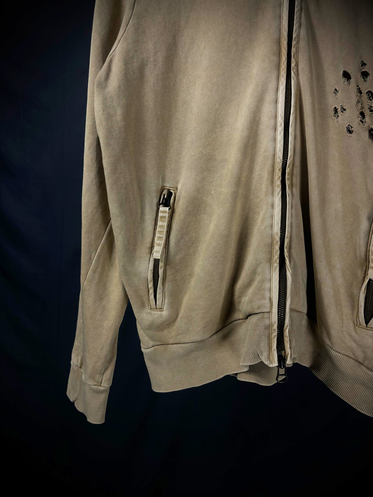 Tete Homme Distressed Dual-Zip Hoodie