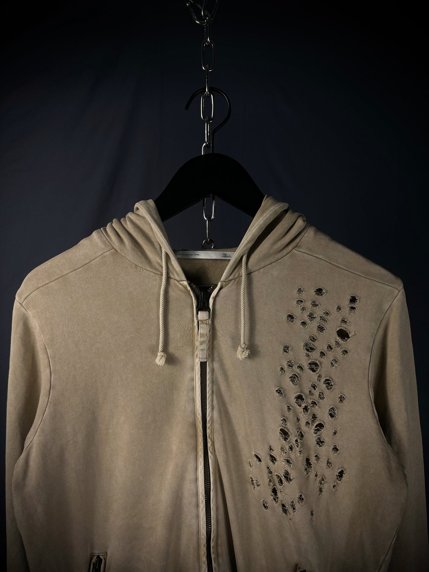 Tete Homme Distressed Dual-Zip Hoodie