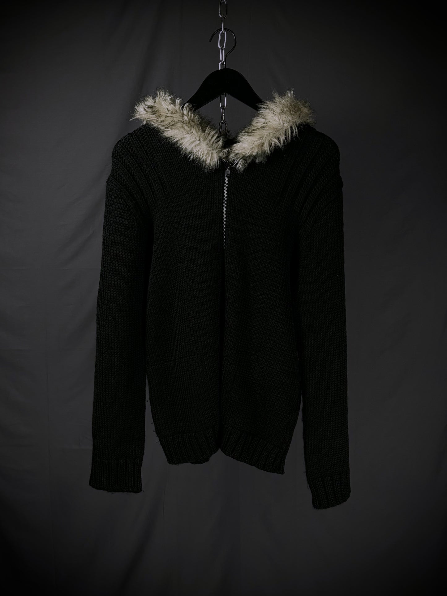 Rupert Faux Fur Trim Knit Hoodie