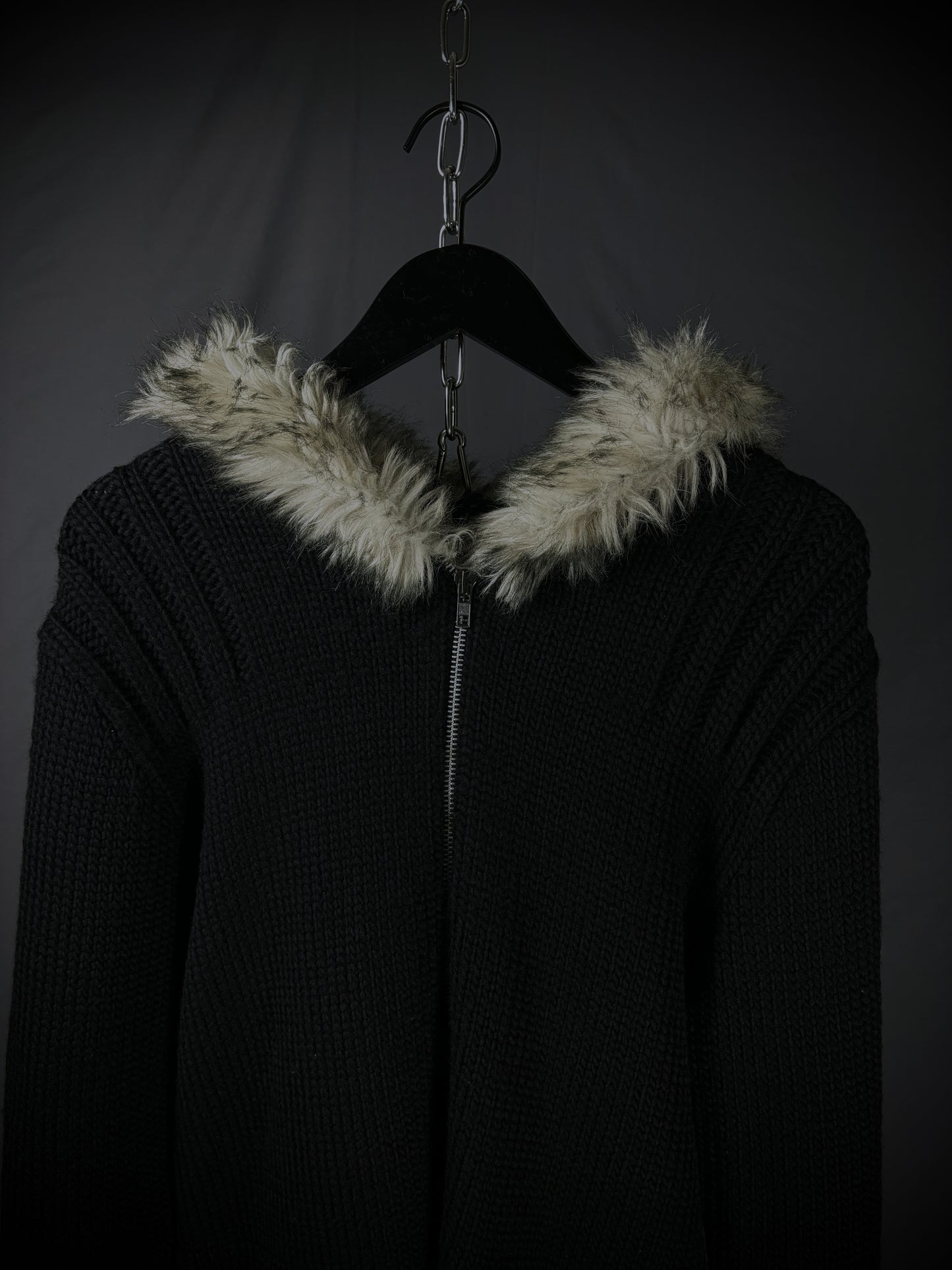 Rupert Faux Fur Trim Knit Hoodie