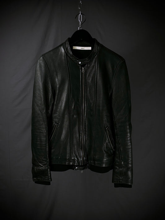 Shama Collarless Leather Jacket