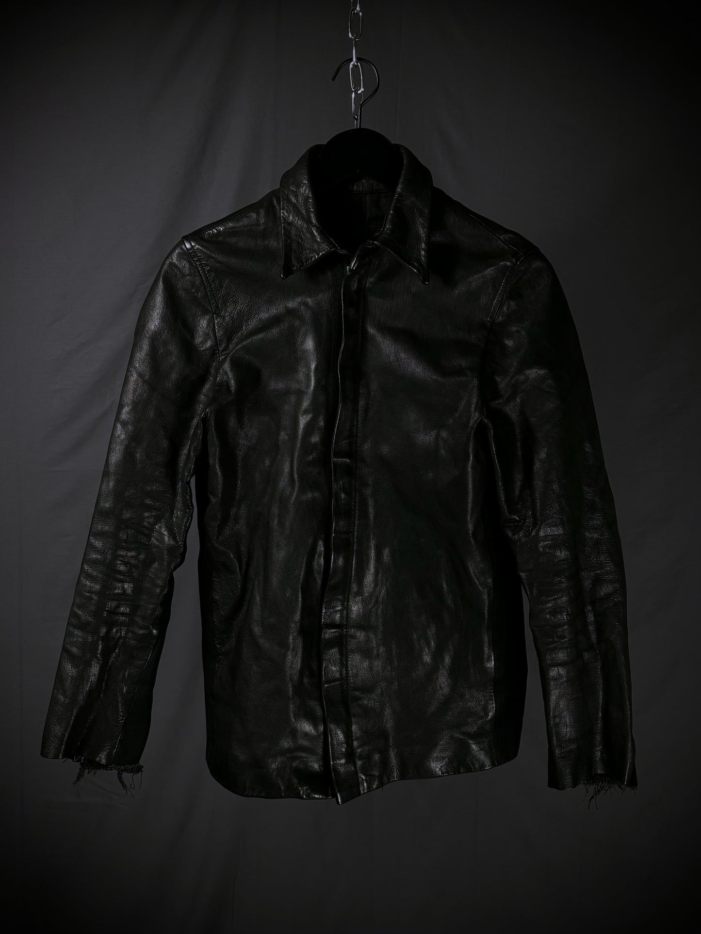 Paranoid Hybrid Leather Zip-Up Shirt