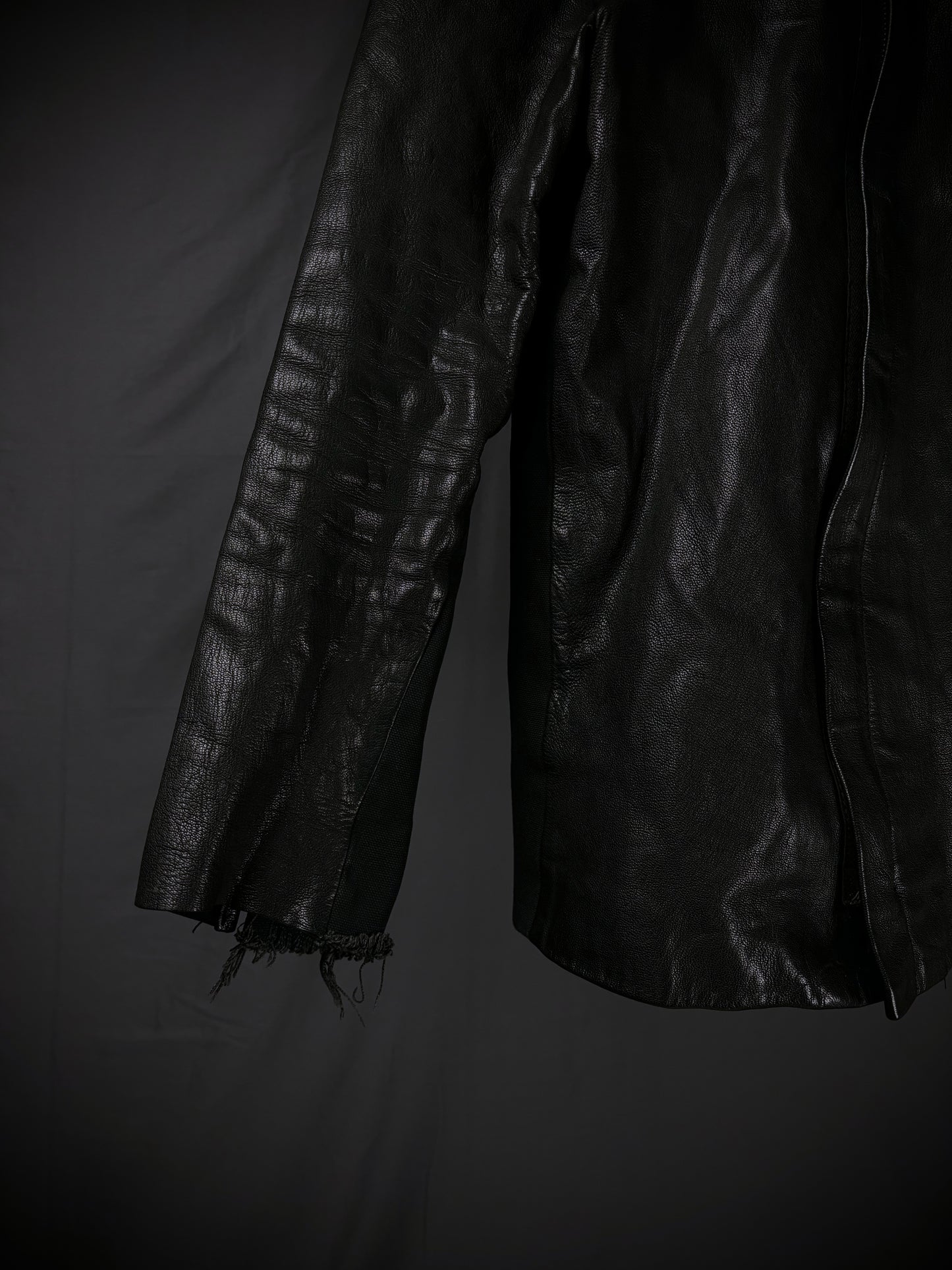 Paranoid Hybrid Leather Zip-Up Shirt