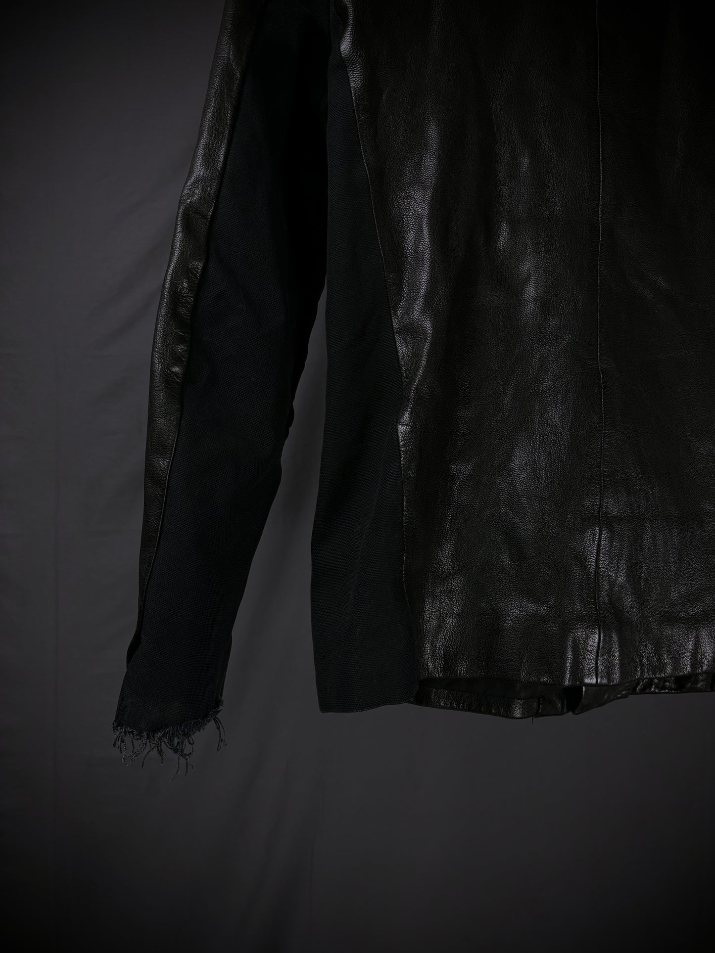 Paranoid Hybrid Leather Zip-Up Shirt
