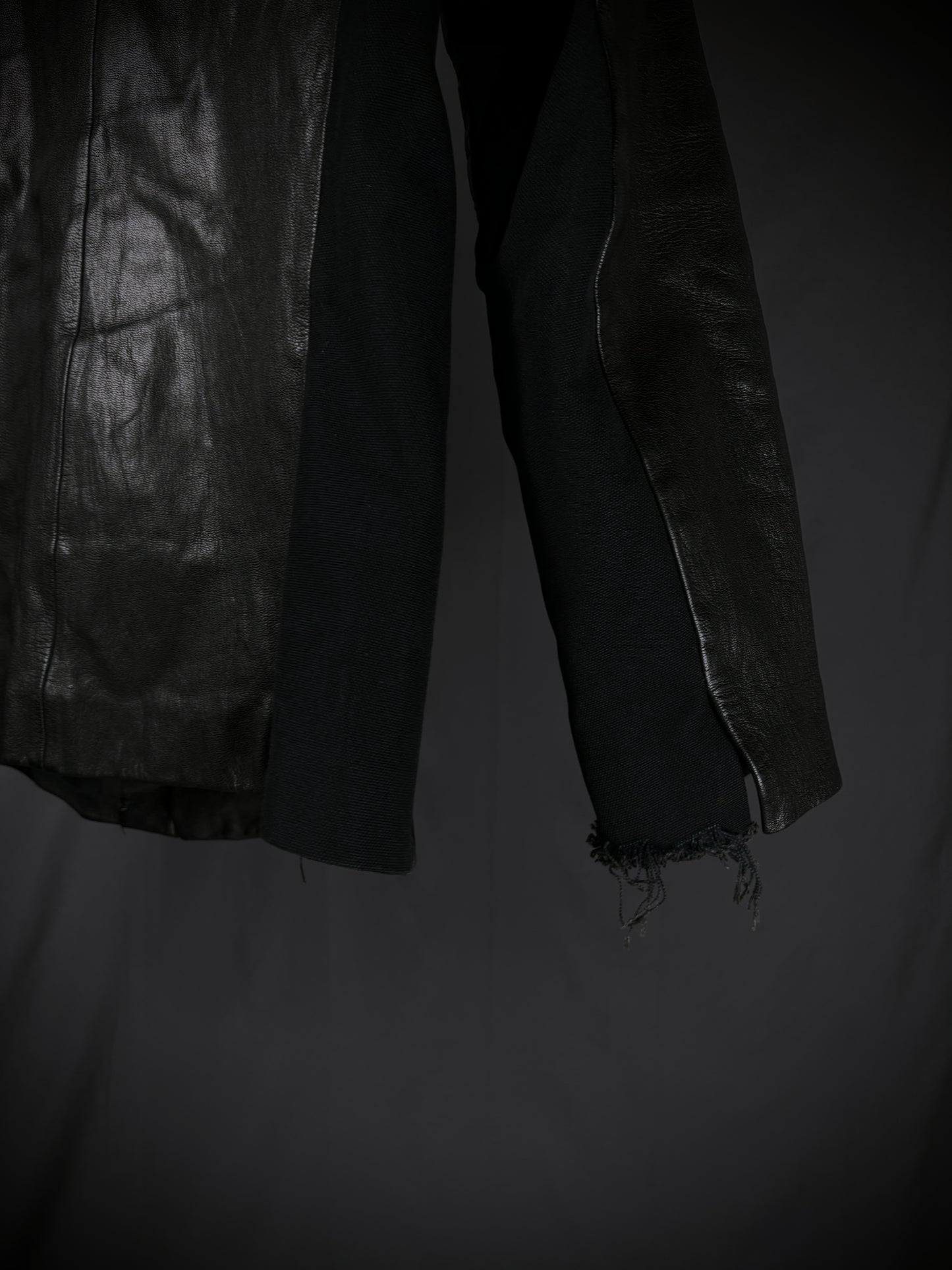 Paranoid Hybrid Leather Zip-Up Shirt