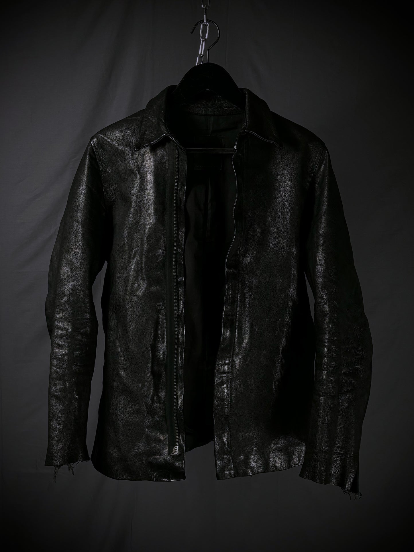 Paranoid Hybrid Leather Zip-Up Shirt