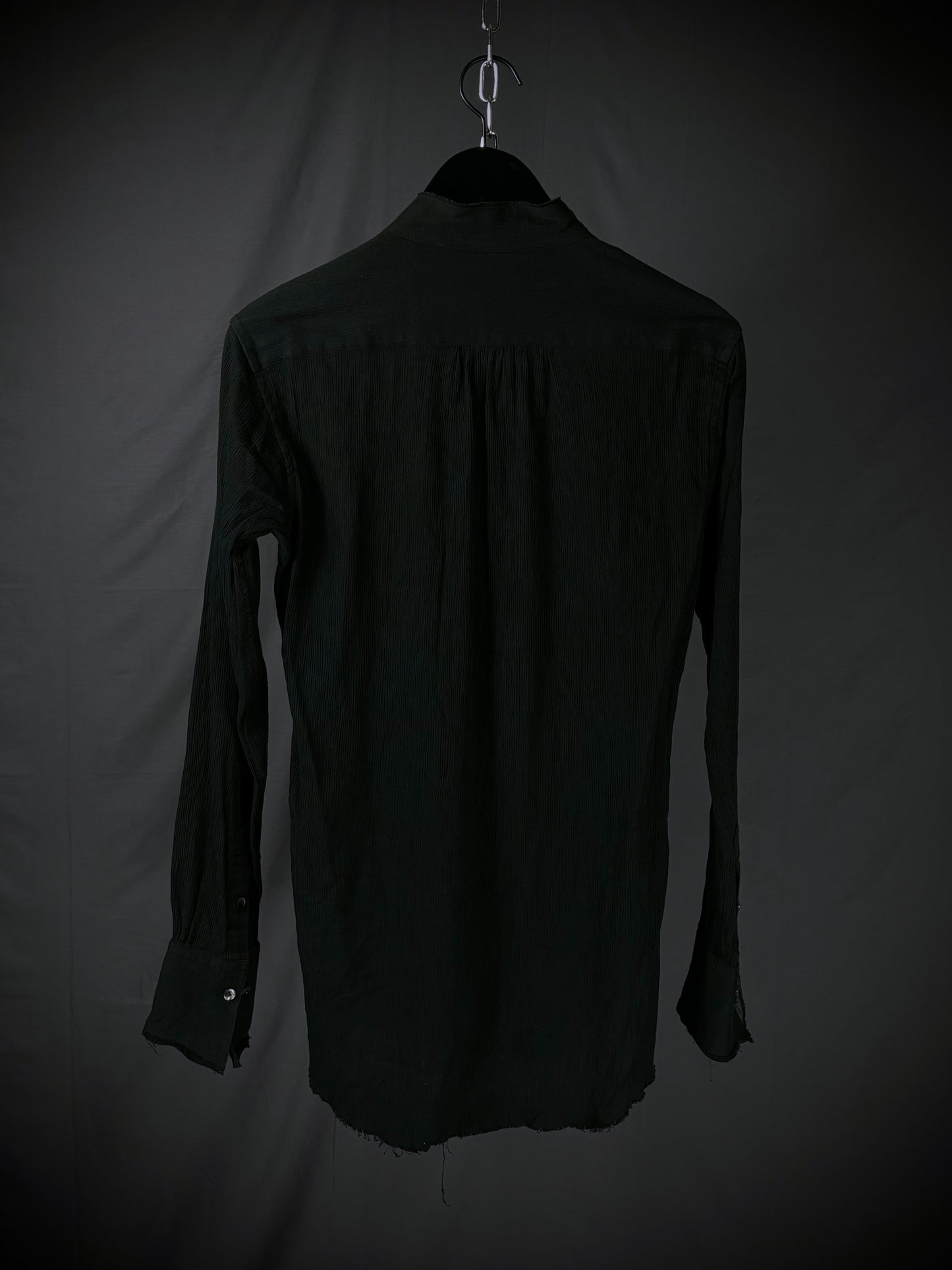 six eleven one Distressed Pintuck Button-Up Shirt