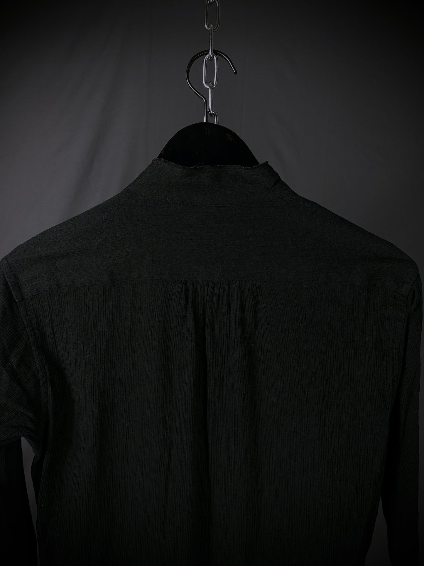 six eleven one Distressed Pintuck Button-Up Shirt