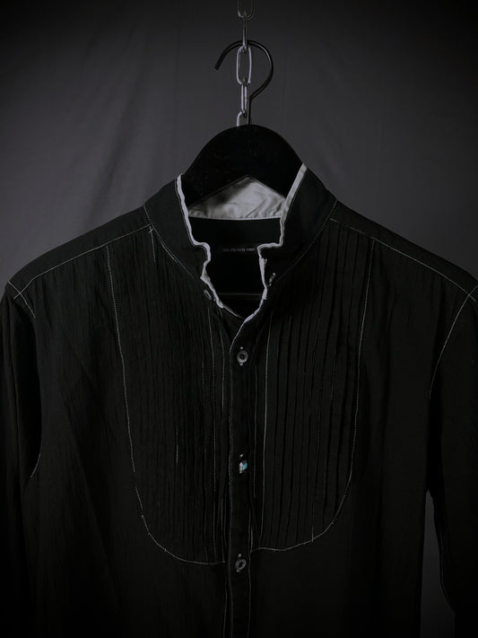 six eleven one Distressed Pintuck Button-Up Shirt