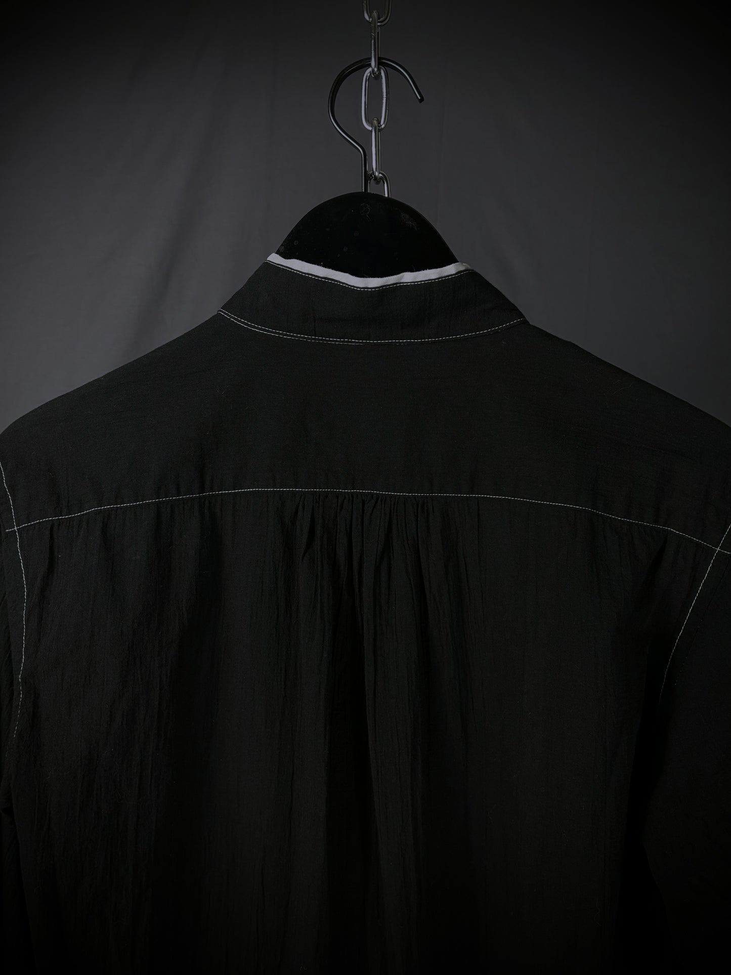 six eleven one Distressed Pintuck Button-Up Shirt