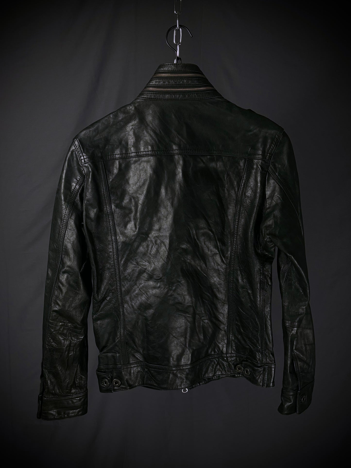 Difference Rupert Buttoned Leather Jacket