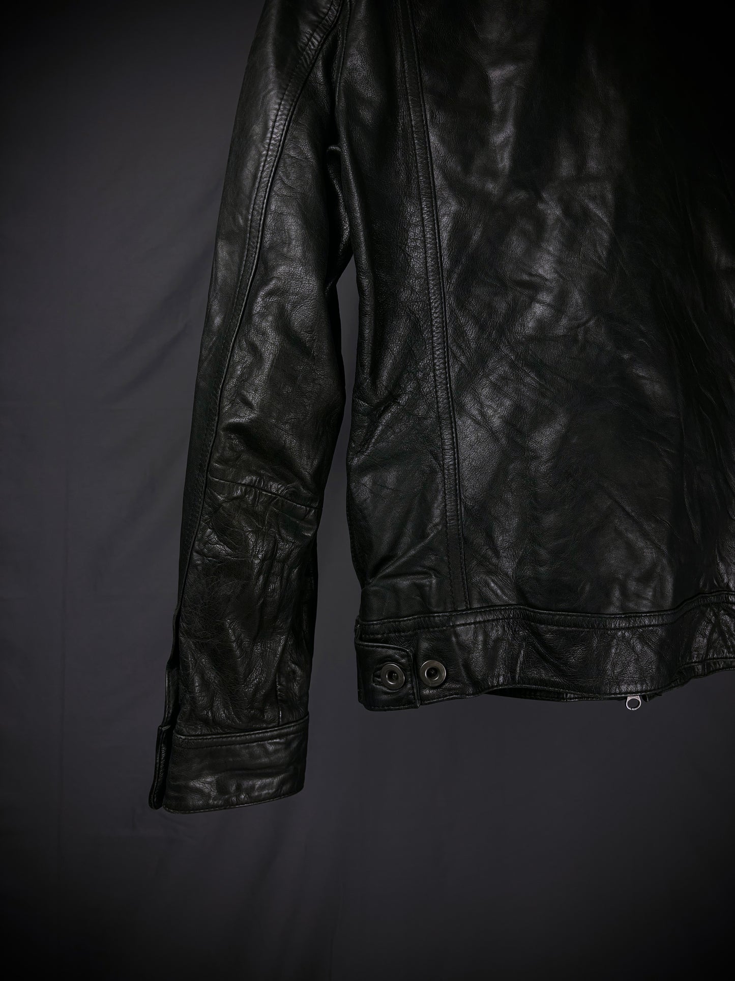 Difference Rupert Buttoned Leather Jacket