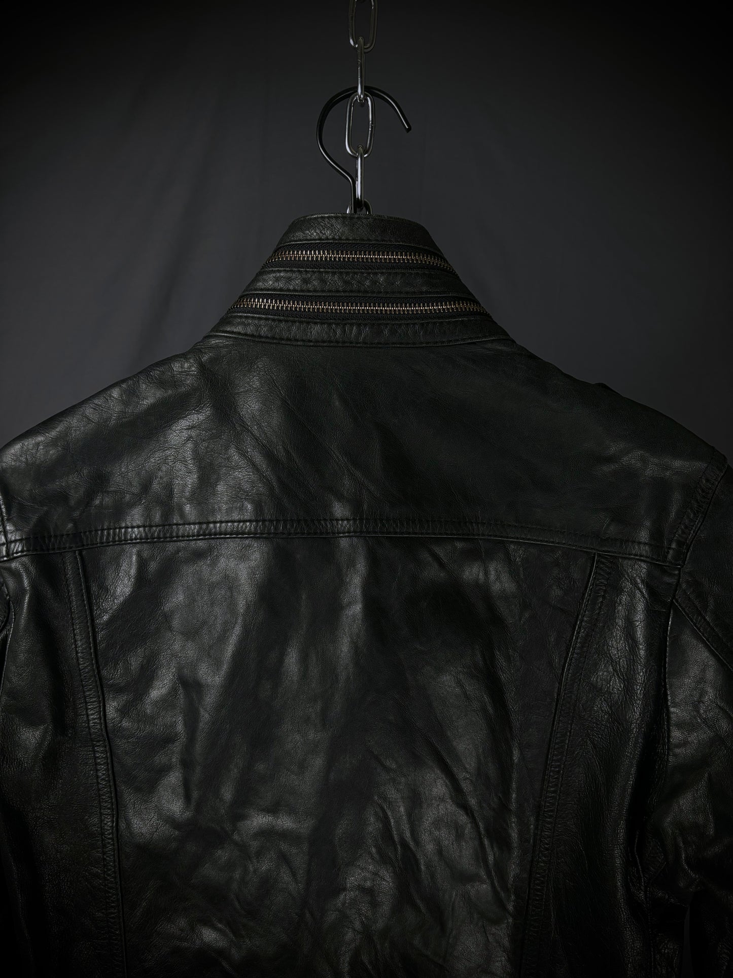Difference Rupert Buttoned Leather Jacket
