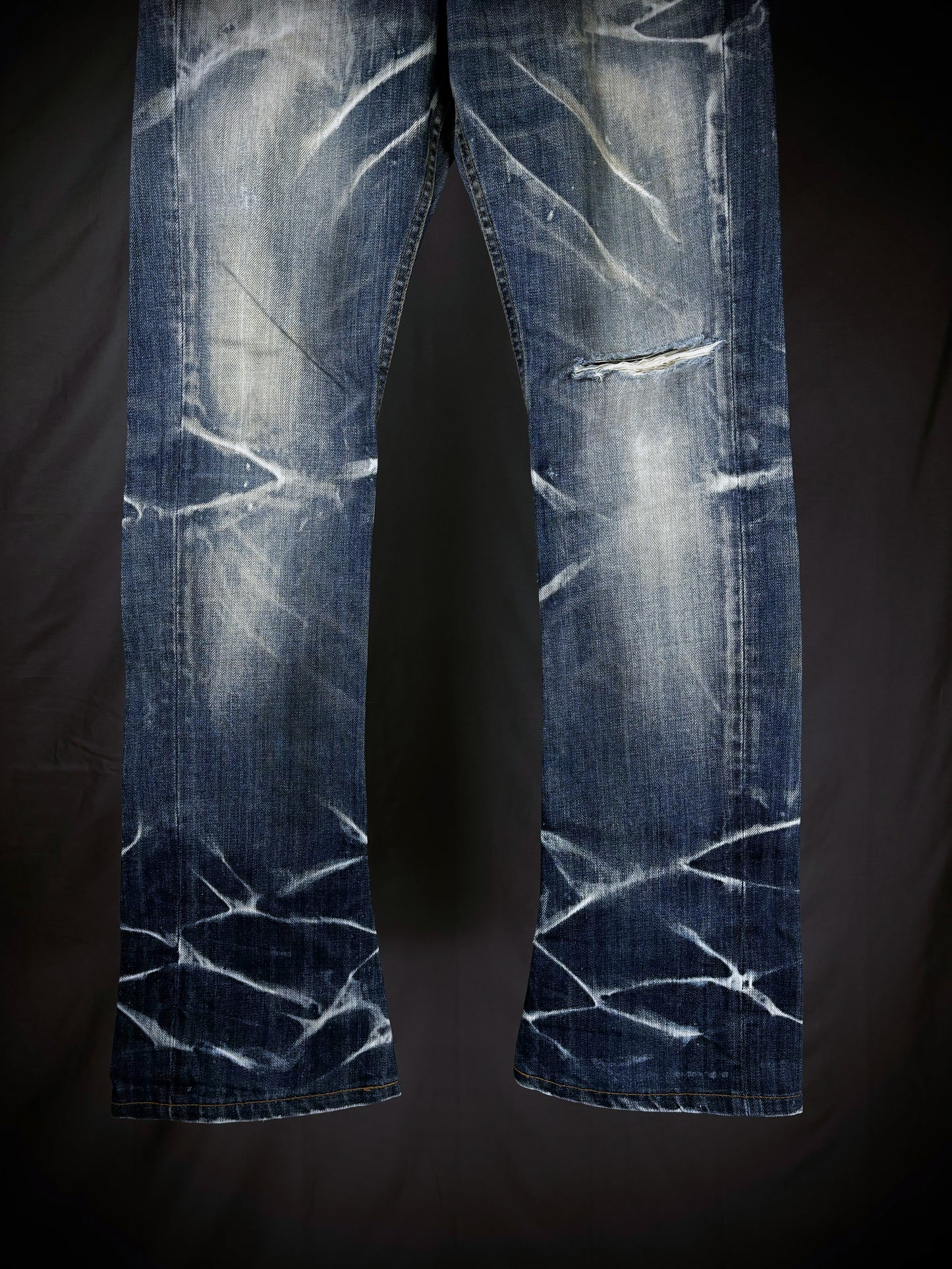 Jackrose Whisker & Honeycomb Distressed Bootcut Denim