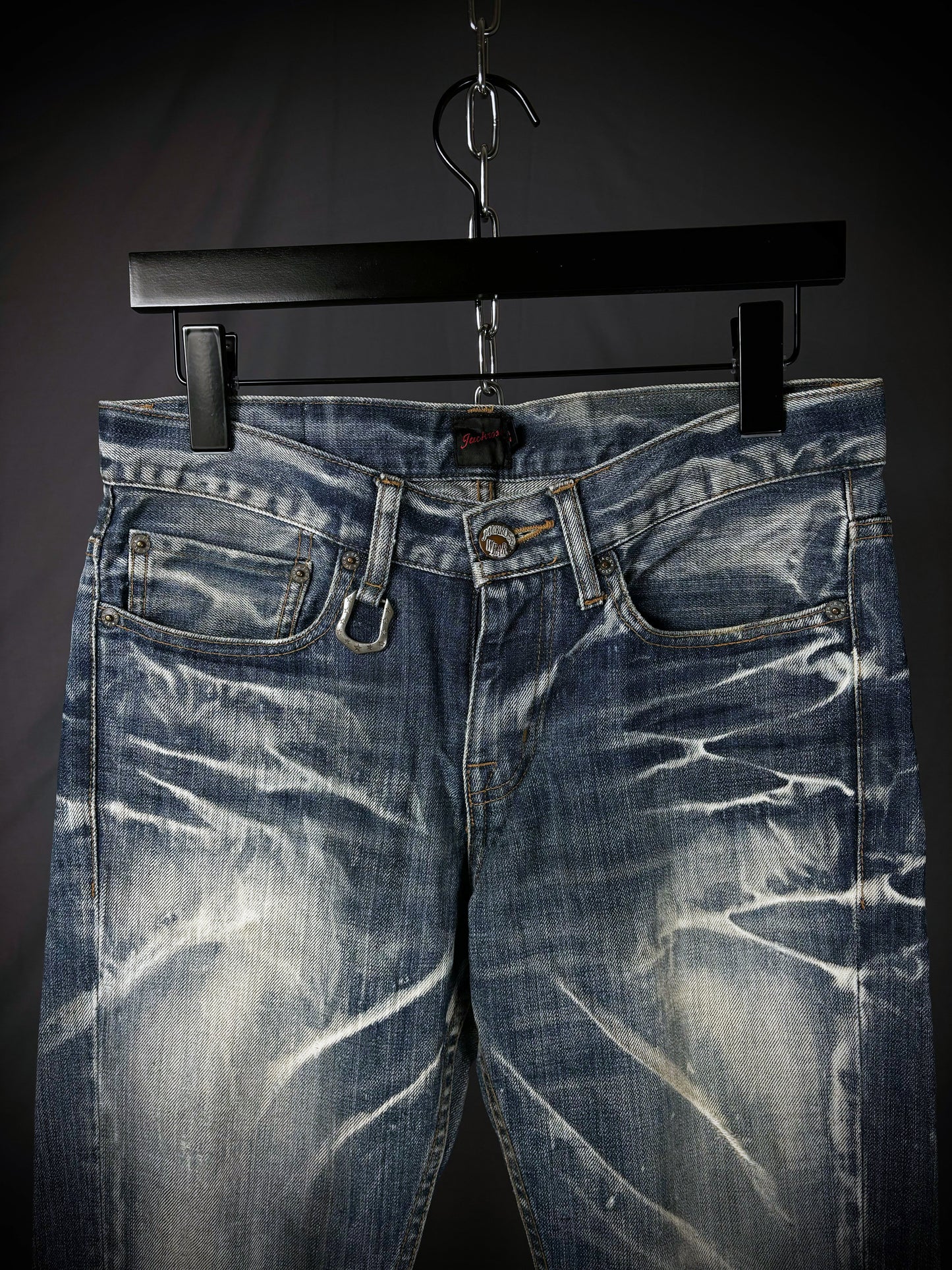 Jackrose Whisker & Honeycomb Distressed Bootcut Denim