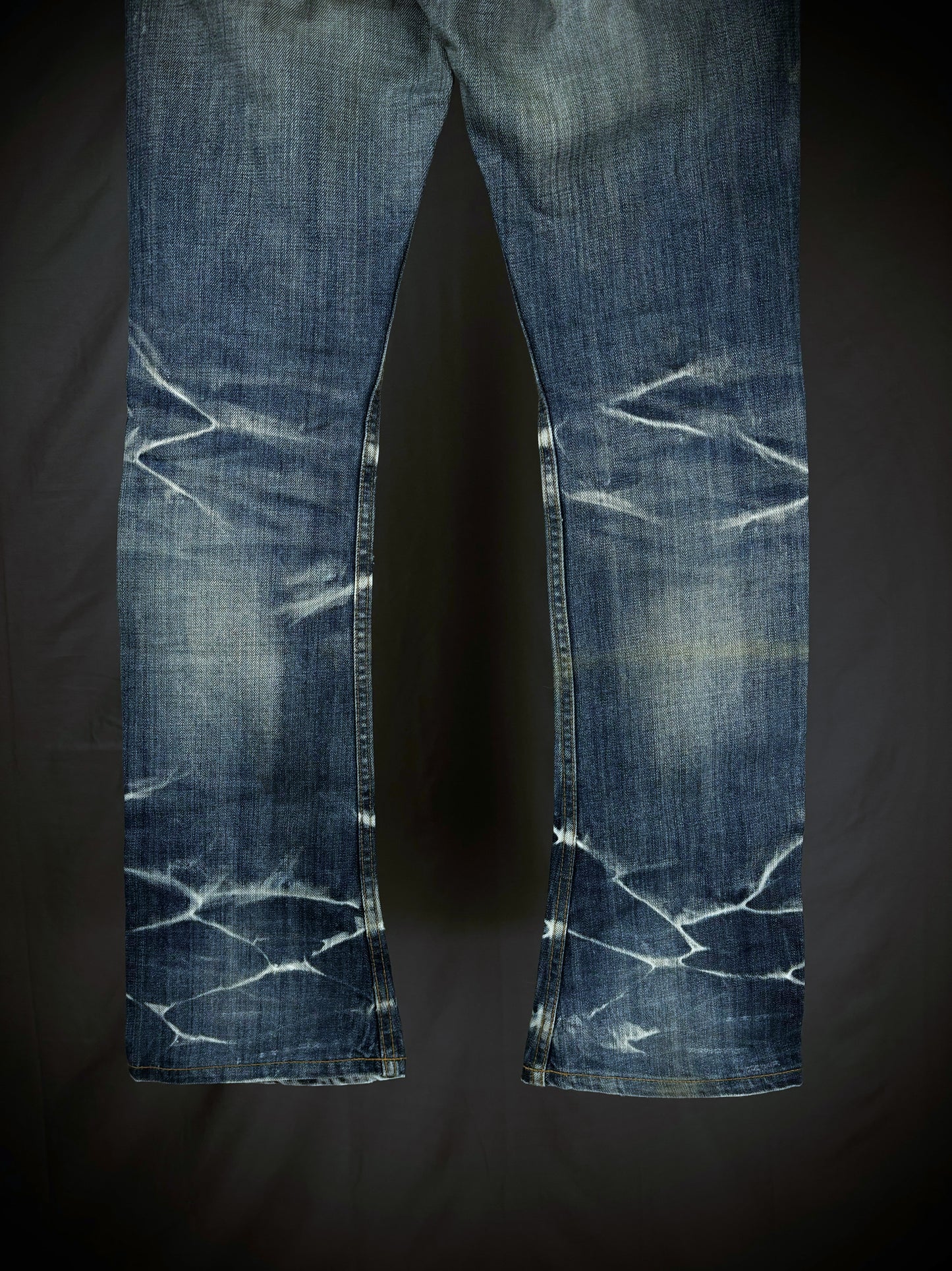 Jackrose Whisker & Honeycomb Distressed Bootcut Denim