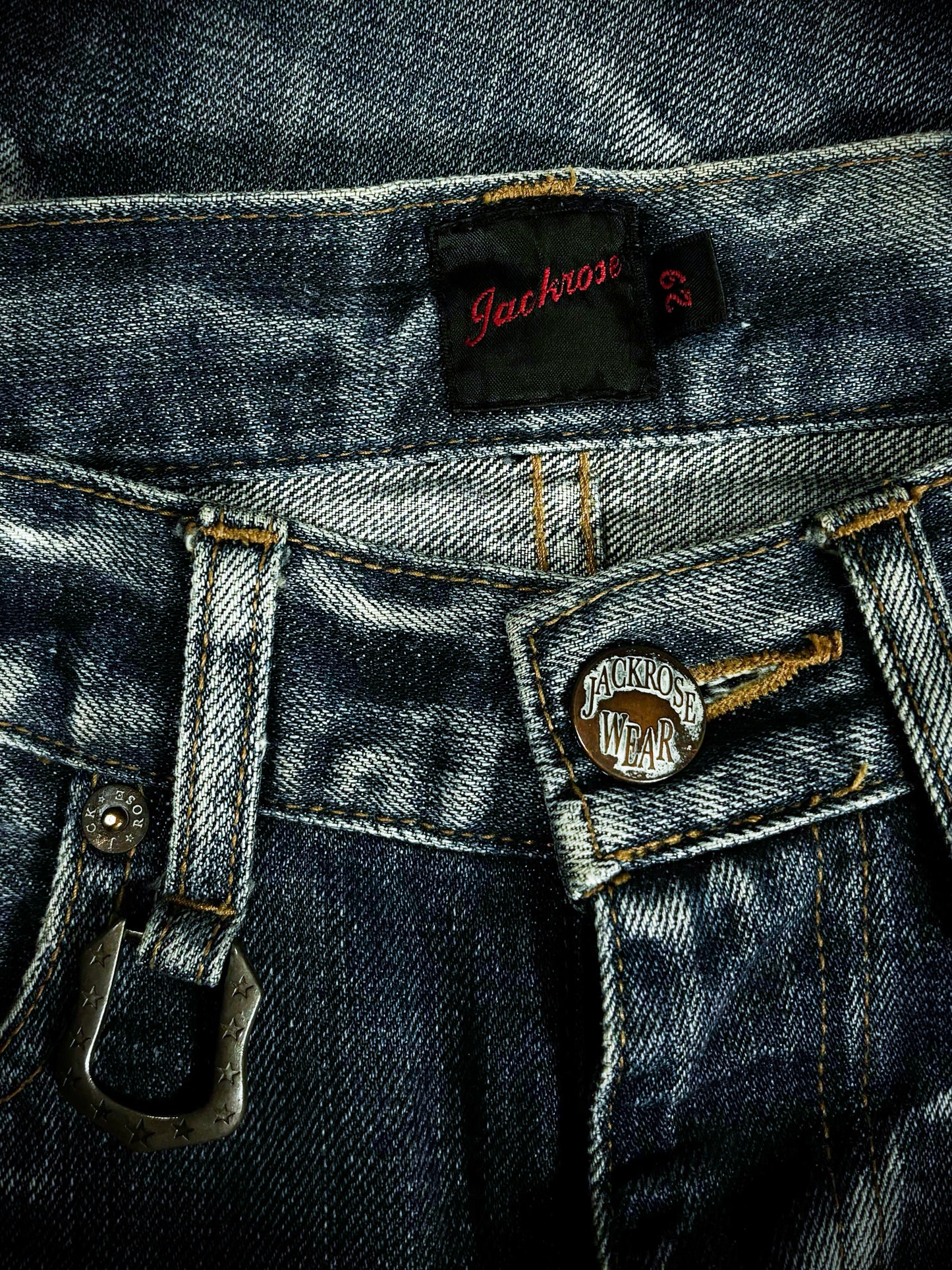 Jackrose Whisker & Honeycomb Distressed Bootcut Denim