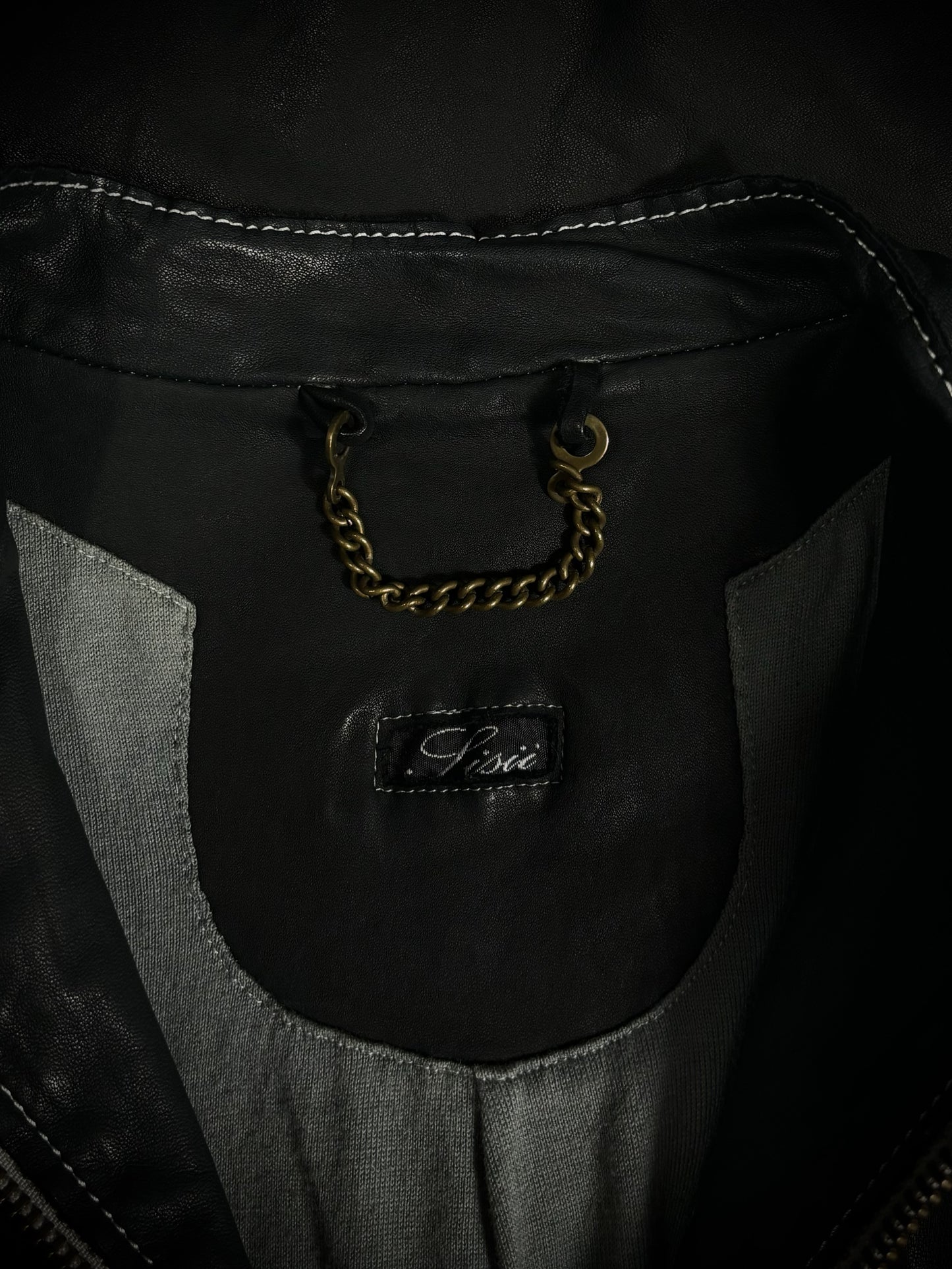 Sisii Contrast Stitch Washable Leather Jacket