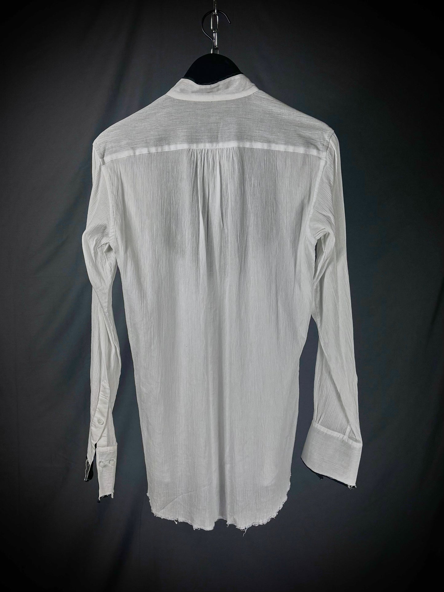 six eleven one Distressed Pintuck Button-Up Shirt