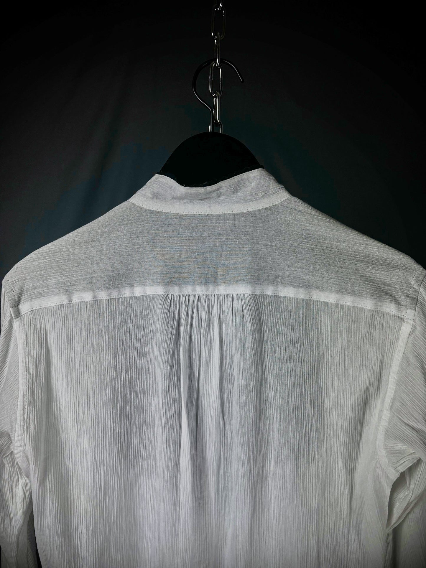 six eleven one Distressed Pintuck Button-Up Shirt