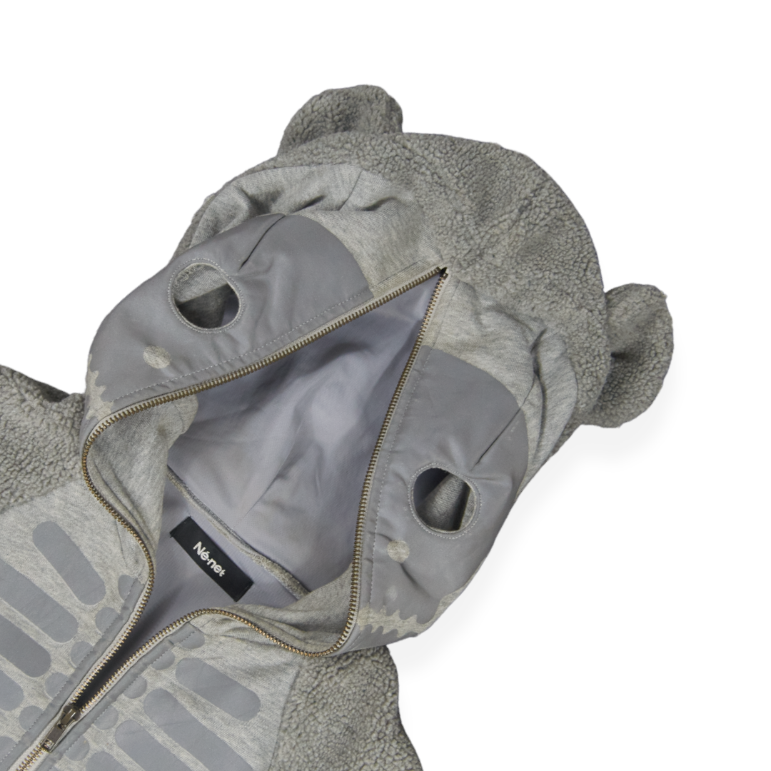 Né-Net Reflective Skeleton Bear Full-Zip Hoodie
