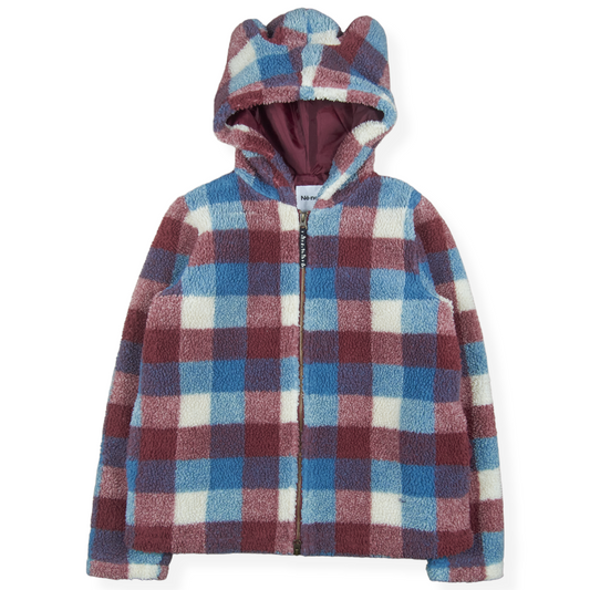 Né-Net Plaid Bear Fleece Hoodie